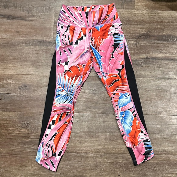 Nike Tropical Palm Print 7/8 Leggings Dri Fit XS - Picture 2 of 4